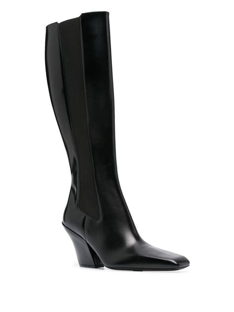 prada knee high leather boots|prada block heel boots.